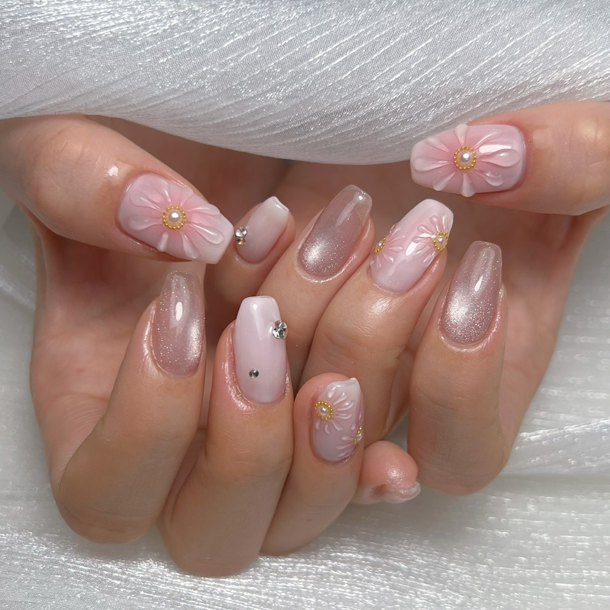 3Dフラワー × シアーピンク